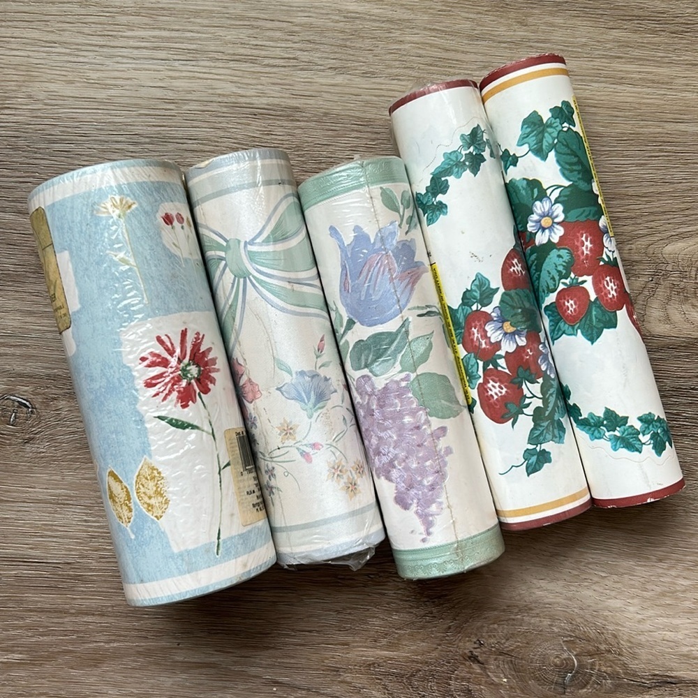 Vintage Wallpaper Border Wallborder Shabby Chic Cottagecore Bundle 5 Rolls NOS - Picture 16 of 16